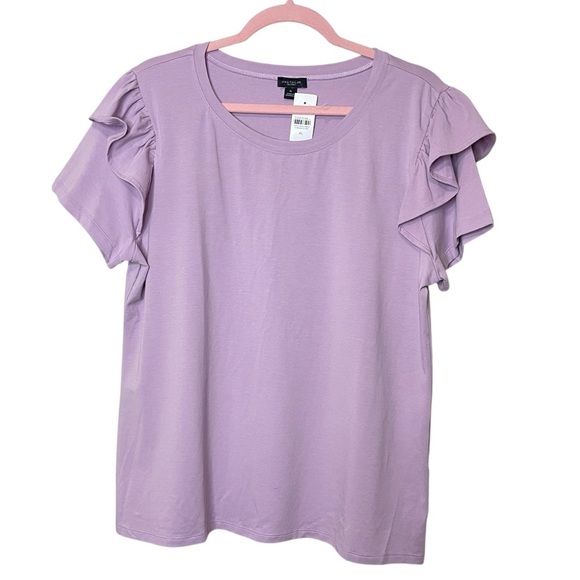 Ann Taylor Tops - NWT ANN TAYLOR Lavender Ruffled Short-Sleeve Top, XL